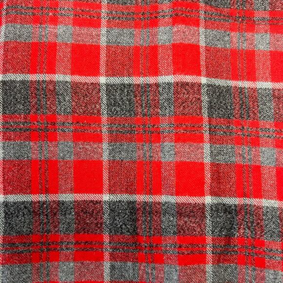 Brushed Rayon Plaid Fabric Red Gray 46" W x Scant 2 Yards L - Picture 2 of 4